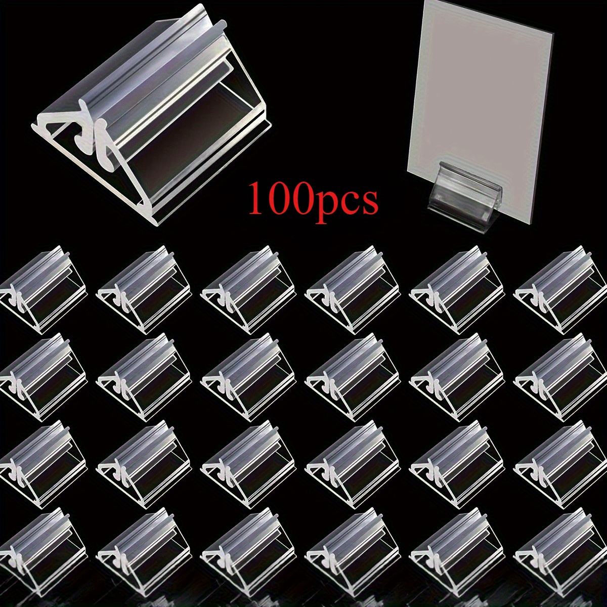 TEMU Clear Acrylic Card Display Stands - High Durable & Lightweight, Sturdy Card Holders For Home Office, Events, Parties, Photo & Information