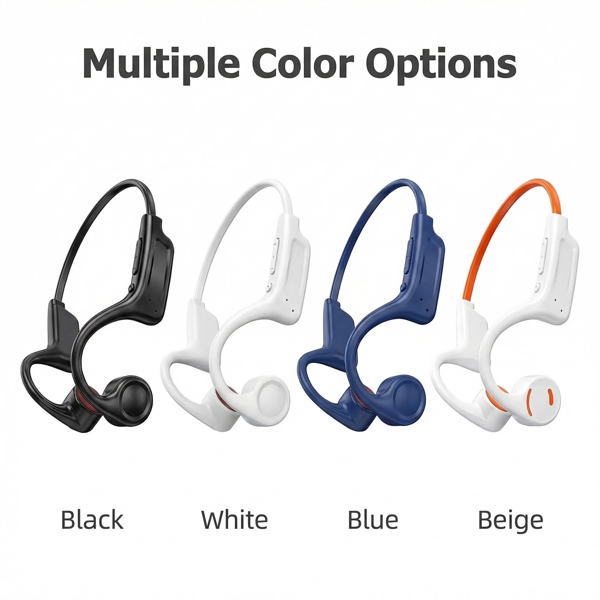 Bone Conduction Headphones, Wireless Open-Ear Earbuds with 15H Battery Life, Wireless 5.4, HiFi Stereo, Waterproof, Noise Reduction Mic for Running, Workout& Outdoor Sports