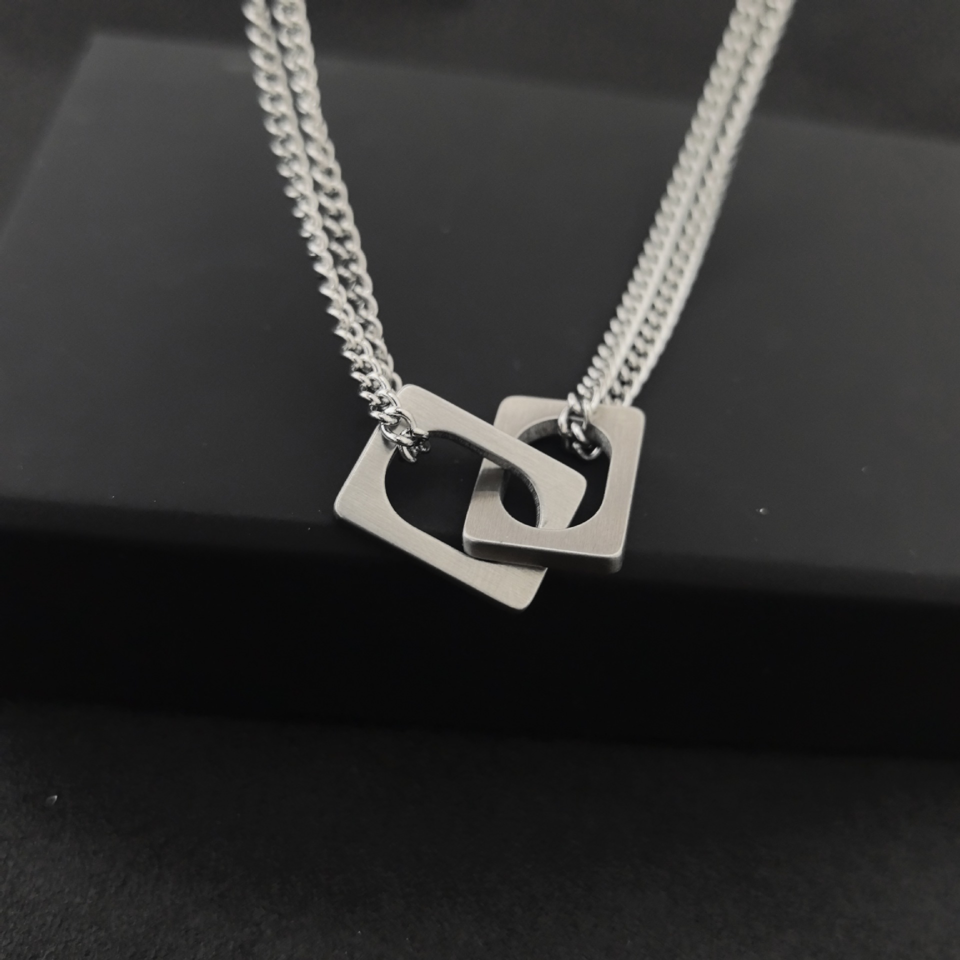 Men's Stackable Geometric Double-Layer Necklace