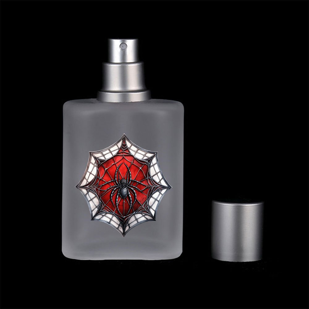 TEMU 1pc Gothic Web 50ml Frosted Glass Perfume Spray Bottle - Elegant Fine Mist Sprayer, Empty Refillable Cosmetic Water Bottle For Travel, Luxury