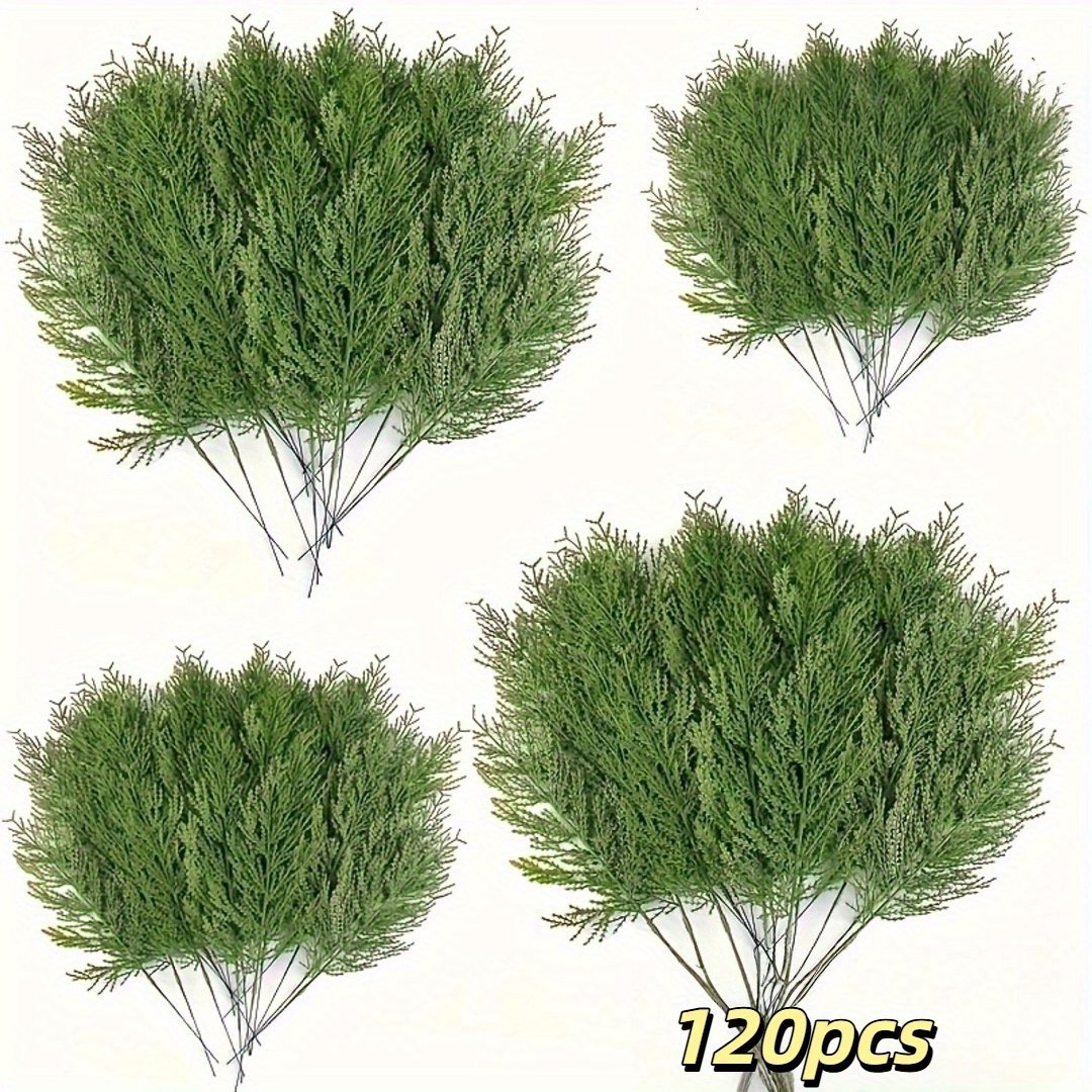 TEMU 120pcs Of Artificial Cedar Branches - Lifelike Branches