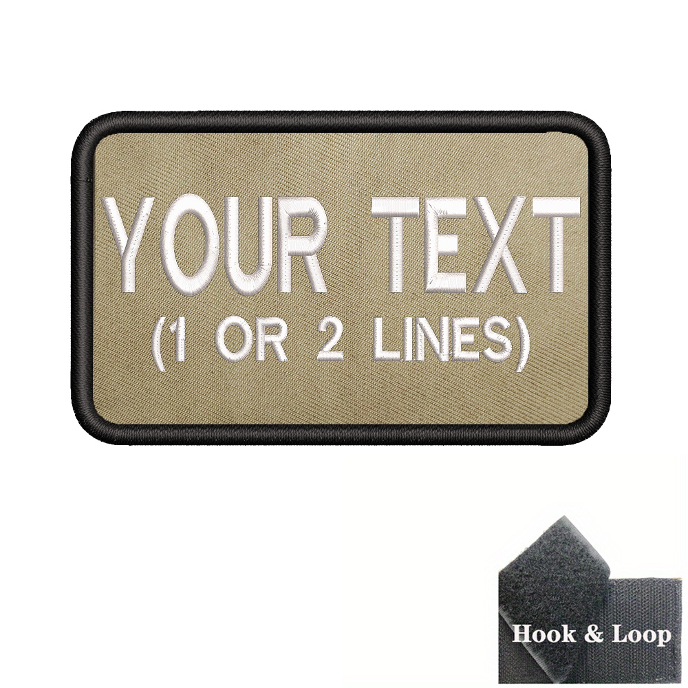 TEMU 1pc 2x3inch Custom Embroidered Name Personalized Text And Number Patch Stripe Badge Armband With Iron-on Or Backing, Suitable Use On Backpacks,
