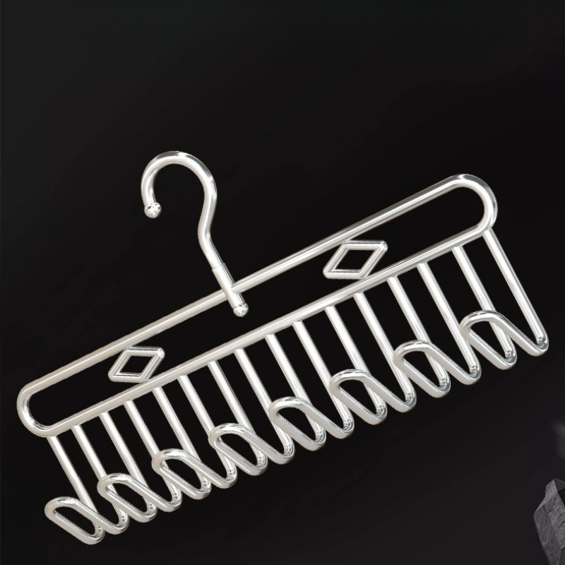 a clothes hanger made of stainless steel that serves as     organizer for your closet bathroom or laundry area this versatile hanging rack is perfect for storing hats socks underwear ties drying racks Product details 0