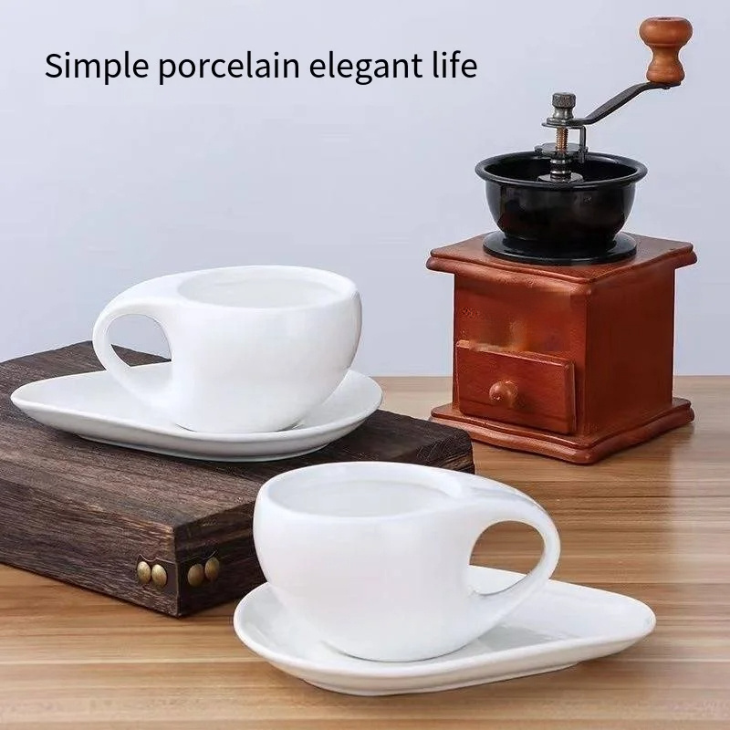 200Ml European Crooked-Style Ceramic Coffee Cup Set Creative Afternoon Tea Cup Milk Mug Water Mug Tea Cup
