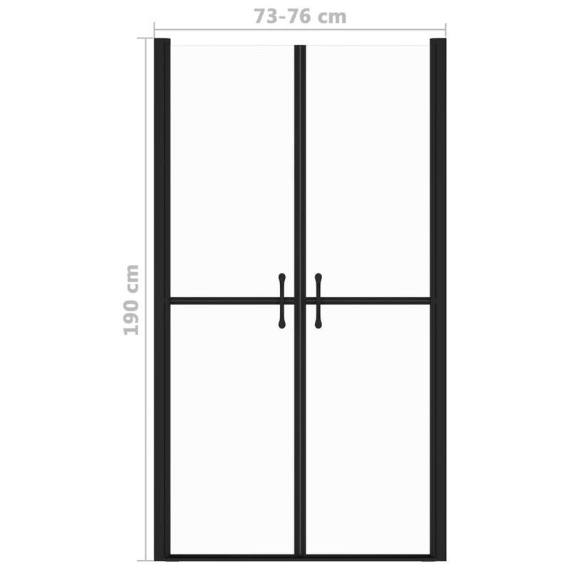 ESG Šiuolaikiškas Skaidrus Dušo Durų Rėmas 73-76x190 cm – Juodos Apdailos Metalinis Vonios Kambario Užtvaras, Lengvai Valomas Stiklas ir Elegantiškas Dizainas Moderniems Vonios Kambariams, Privatumui, Atsipalaidavimui Po Duše, Minimalistiniam Voniaus Stiliui, Patvari Vonios Įranga
