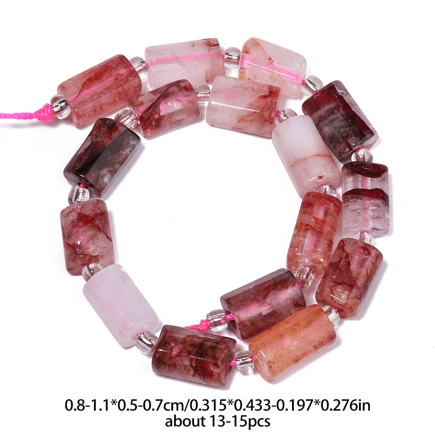 E-shop 8-11mm Natürlicher Roter Jaspis Zylinderperlen, Exquisite Lose Abstandsperlen, für Schmuckherstellung DIY Armbänder, Halsketten, Ohrringe