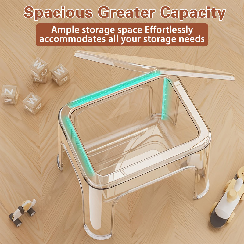 transparent shoe changing step stool hollow storage waterproof sturdy and durable multipurpose footstool simple household step stool suitable for living room bedroom bathroom laundry room garage bedside non slip step stool Product details 5