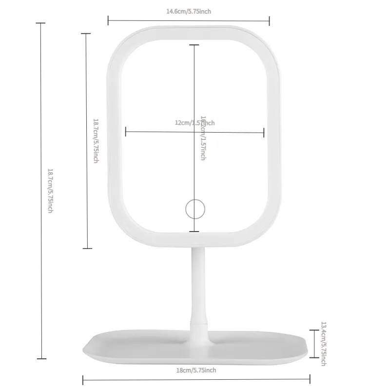 portable lighted makeup   with usb powered lighting rechargeable battery compact desktop vanity   for students dorms   usb powered makeup   Product details 2