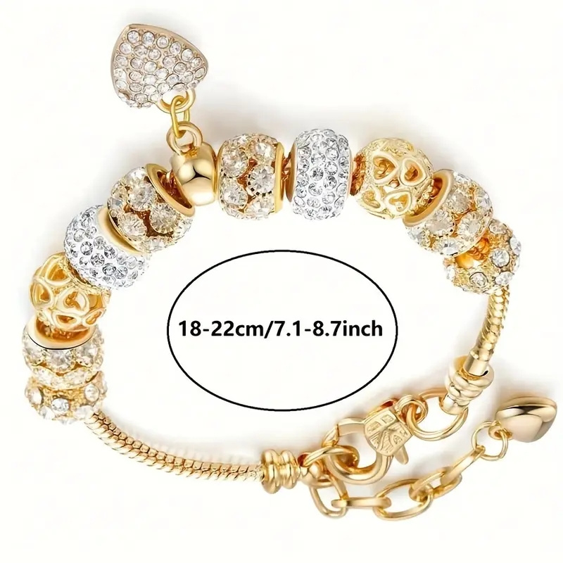 Women's Elegant Glass Bead Heart Bracelet