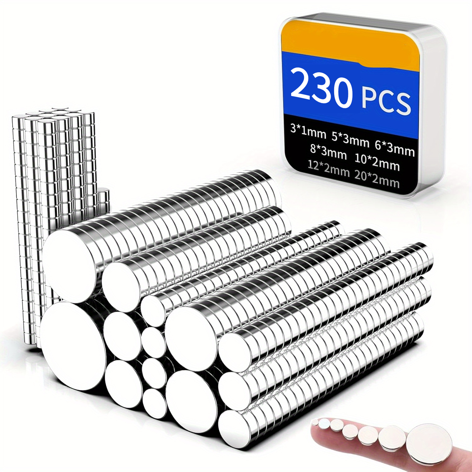 Image of 230pcs 7 Sizes Of Magnets Such As 8*3mm, 10*2mm, And 12*2mm, Which Are Suitable For Boutique Store Owners To Decorate Window Display Themes, Shelf Product Labels, And Ornaments On Valentine's Day.