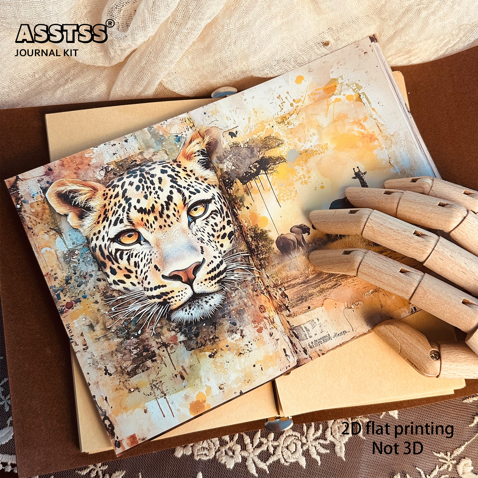 TEMU 20-sheet A5 [2d Flat] Vintage African Wildlife Theme Junk Journals, Decoration Paper Pads, Suitable For Arts And Crafts, Scrapbooking Materials,