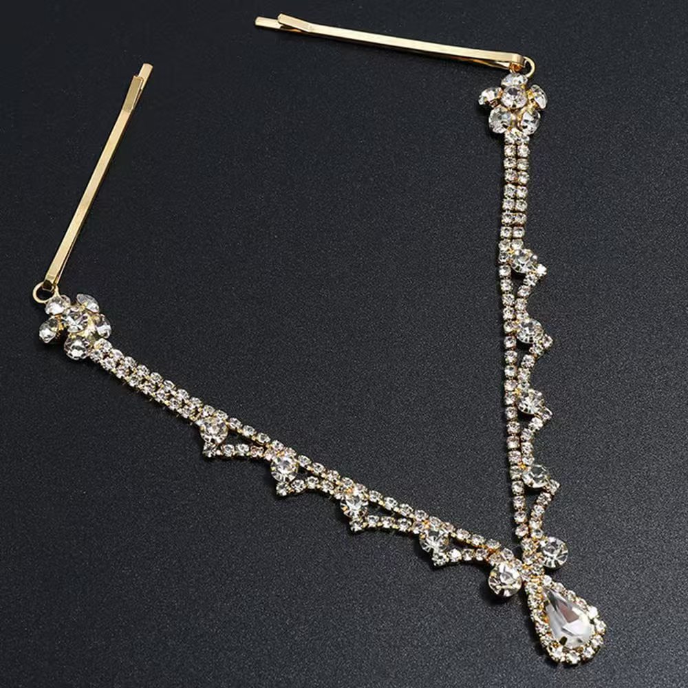 TEMU 1pc Chaîne de Tête de Mariée Épouse de Style Luxe Léger Serre-tête Accessoire de Cheveux