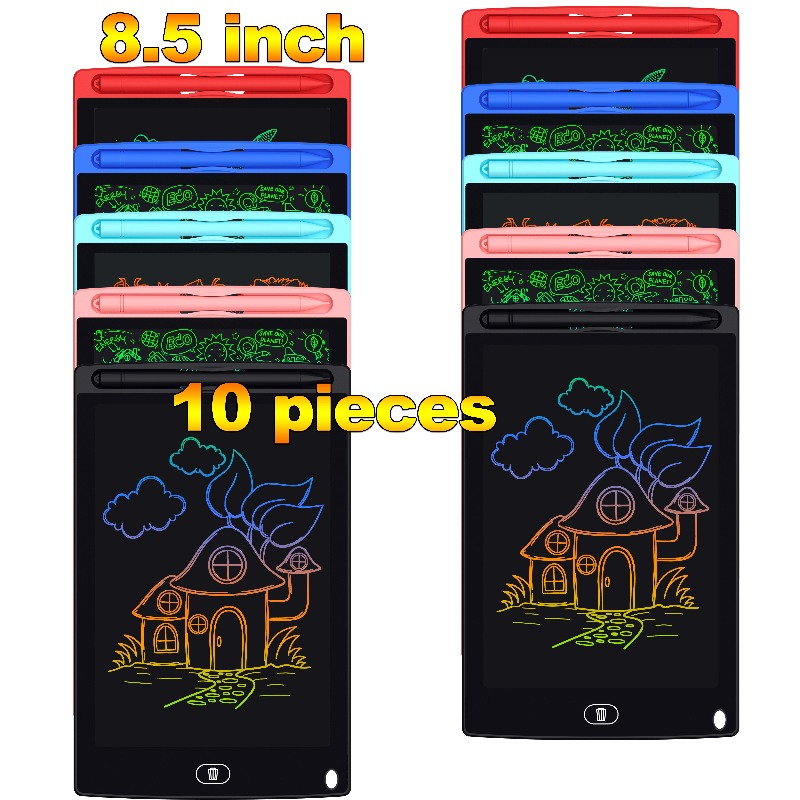 Image of 10-pack 8.5-inch Color Writing Board, Erasable Reusable Doodle Board, Educational Toy For Kids, Suitable For Boys& Girls Ages 3-8, Birthday&holiday Gift