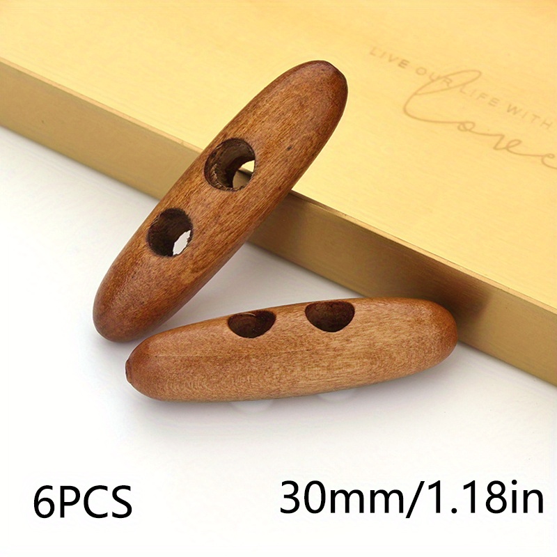 TEMU 6 Piezas de Botones de de Madera 30/35/40/45/50/55/60 mm, Versátiles para Abrigos, Trench Coats, Suéteres y Chaquetas de Hombres y Mujeres -