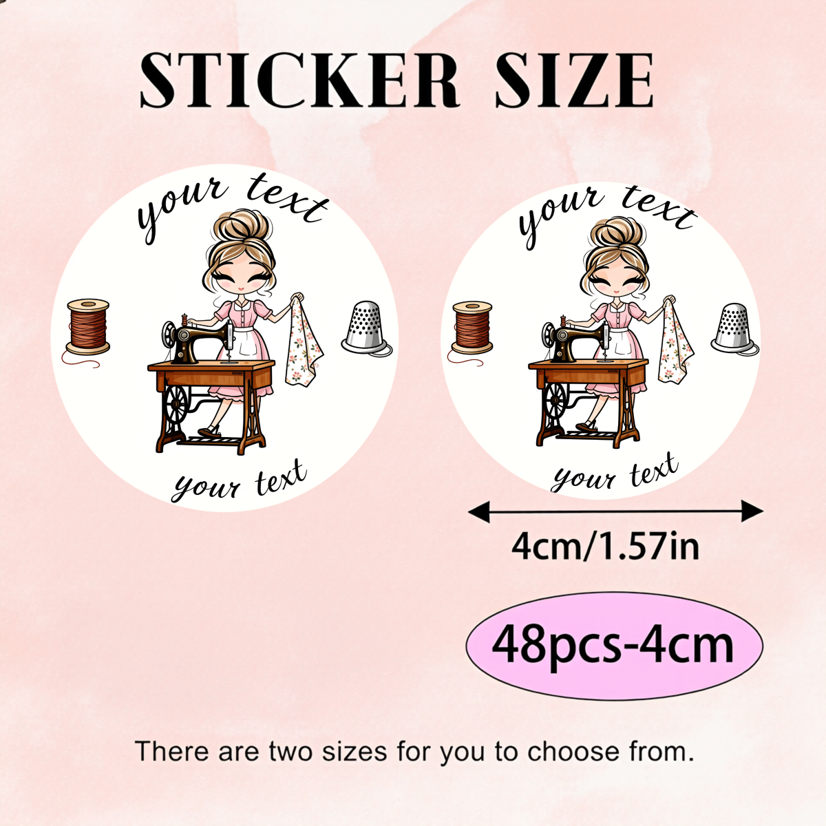 TEMU Adesivi personalizzati da 24pz/48pz con motivo a macchina da cucire per uso multi-