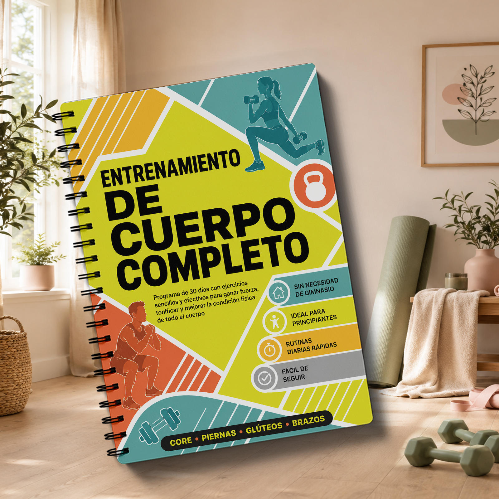 TEMU Versión Española Plan de Entrenamiento de 30 Días para Todo el Cuerpo, de Entrenamiento con Peso Corporal de Fitness en Casa para Principiantes,