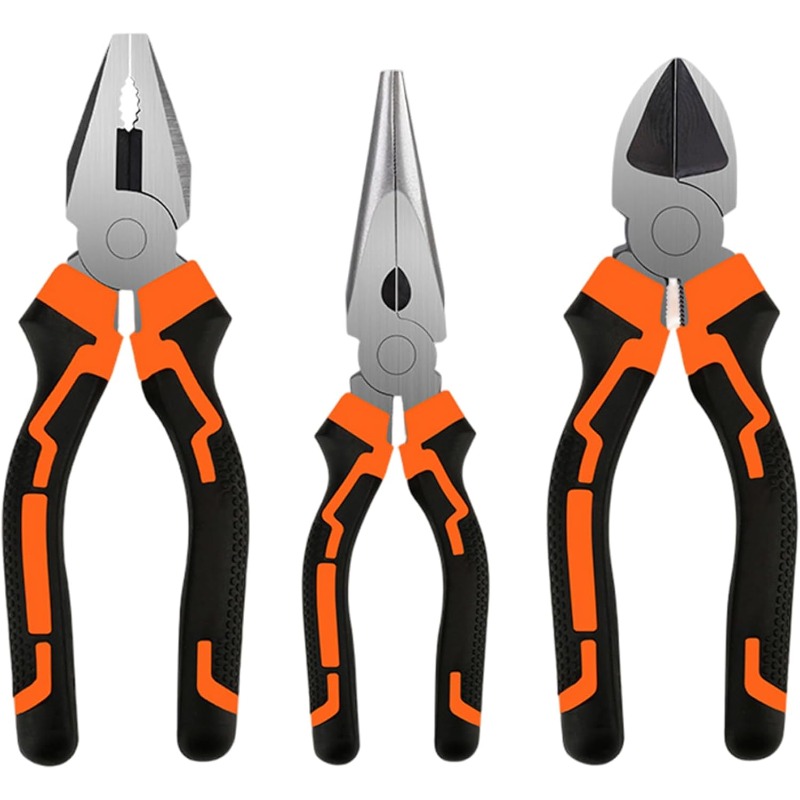 TEMU 3pcs Industrial-grade Combination Pliers: A Labor-saving All-purpose Tool For Electrical Repairs