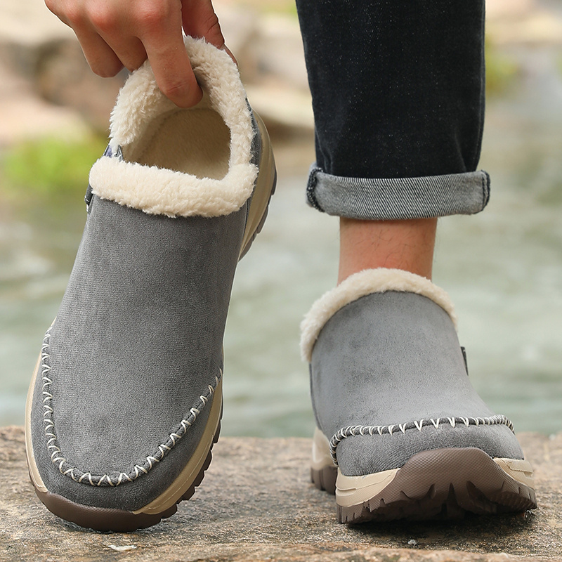 Men's Thermal Winter Hiking Boots, Plush Lined Short Boots