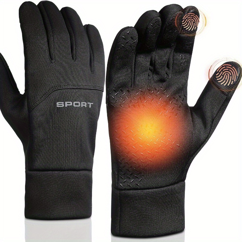 TEMU Men's And Women's Winter Gloves For Cold Protection - Fleece-lined, With Windproof Zipper Closure, Comfortable And Soft, Touchscreen-compatible,