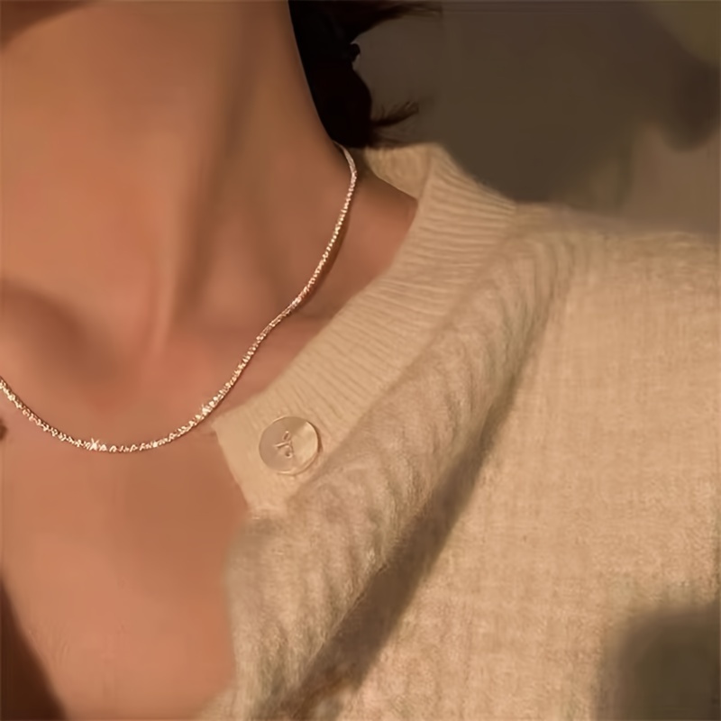 S925 Sterling Silver Pendant-Free Collarbone Chain Necklace