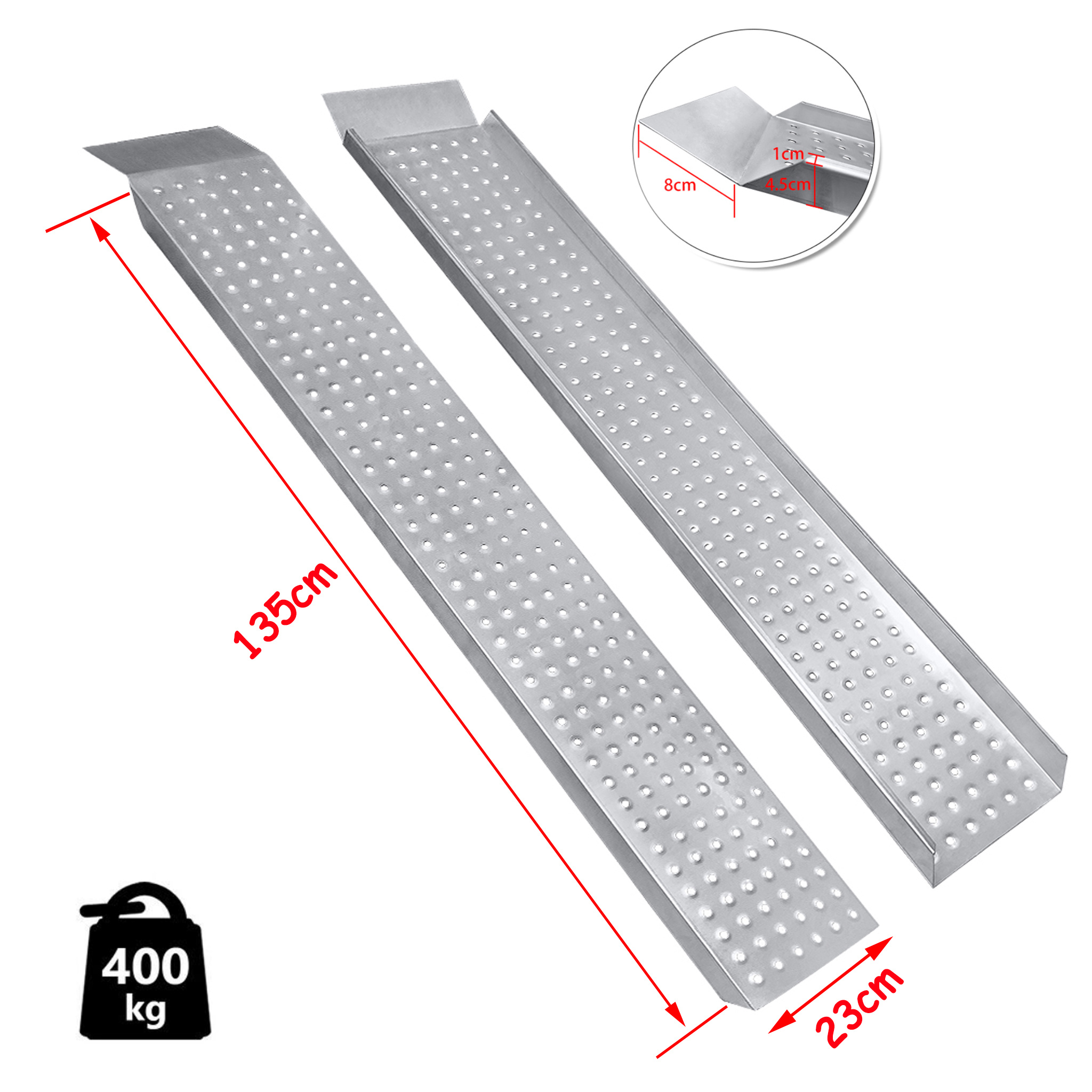 2x 135cm Loading Ramp, Car Ramp, Access Aid, Loading Ramp