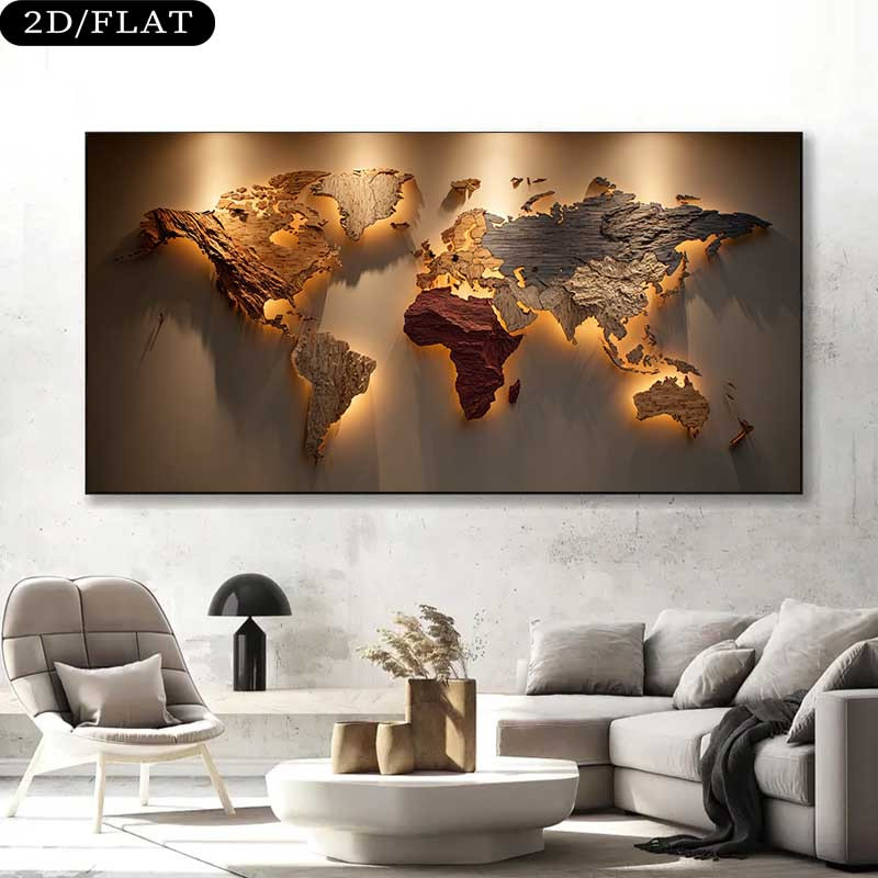 2d flat 1pc large   map wall   frameless canvas suitable for minimalist world map material decoration for home office decorative art for   2d flat