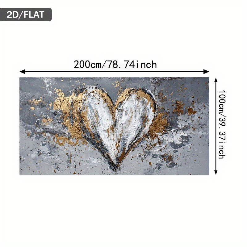 TEMU 1pc Wall Art Canvas - Modern Minimalist Abstract Heart Drawing On Grey Background - Wall Decor Suitable For Living Room And Bedroom Decoration,