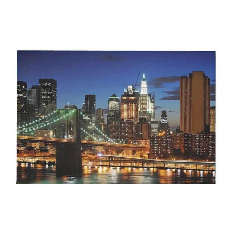 

1pc Kit - Canvas , Night Scene, Modern , Irregular , Indoor Canvas Print For Home, Office, Living Room - 12x18 Inches