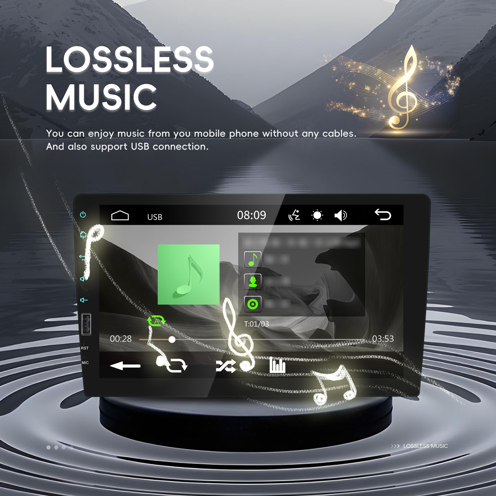9-Inch 1DIN Touch Screen Car Stereo Radio with Wired Mirror Link MP5 Multimedia Player Support Wireless, FM Radio, USB, EQ, Steering Wheel Control for Car Supports multiple languages+Rearview Camera(optional), Vehicle Entertainment System, Indash Receiver, Sleek Dashboard Unit, Touch Screen Display, Sturdy Mounting, Durable Construction, Eq Audio System, USB Compatible Player, Car Enthusiasts, Techsavvy Users