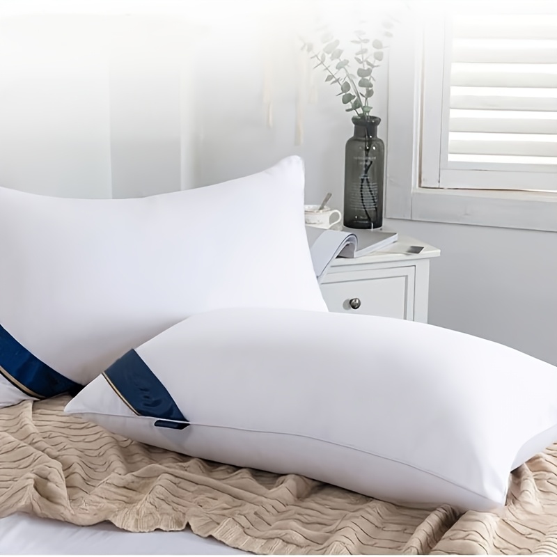 TEMU 2/4pcs High-end Soft Pillows, White Or Gray , Easy Adult Pillows For Home Use, Sleep Aid Relaxing Pillows, Breathable Bed Pillows, Suitable For
