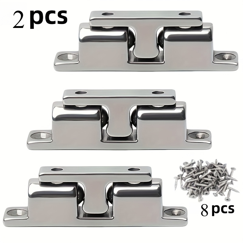 E-shop 10 Stück Magnetische Türstopper aus Edelstahl, inklusive 2 Magnetverschlüsse aus Edelstahl + 8 Befestigungsschrauben, Aluminiumlegierung, kein
