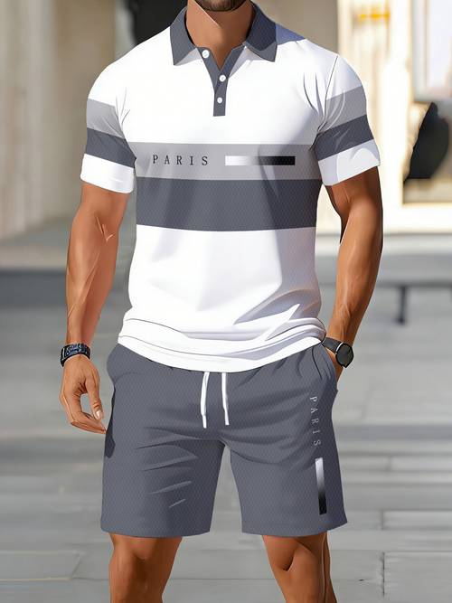 shirt short sleeve top and shorts 2pcs set summer casual fashion streetwear
