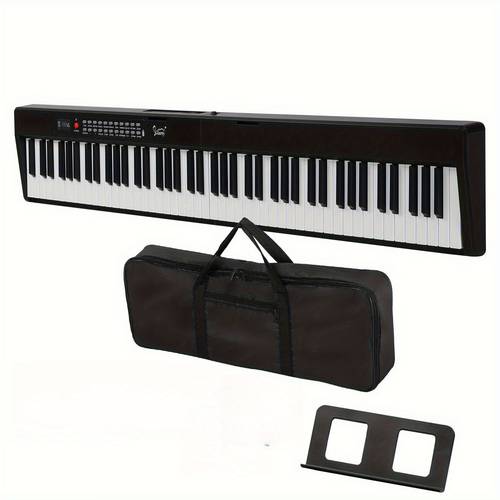 stylish 88 key folding digital piano semi weighted standard keyboards for realistic play complete with a convenient handbag