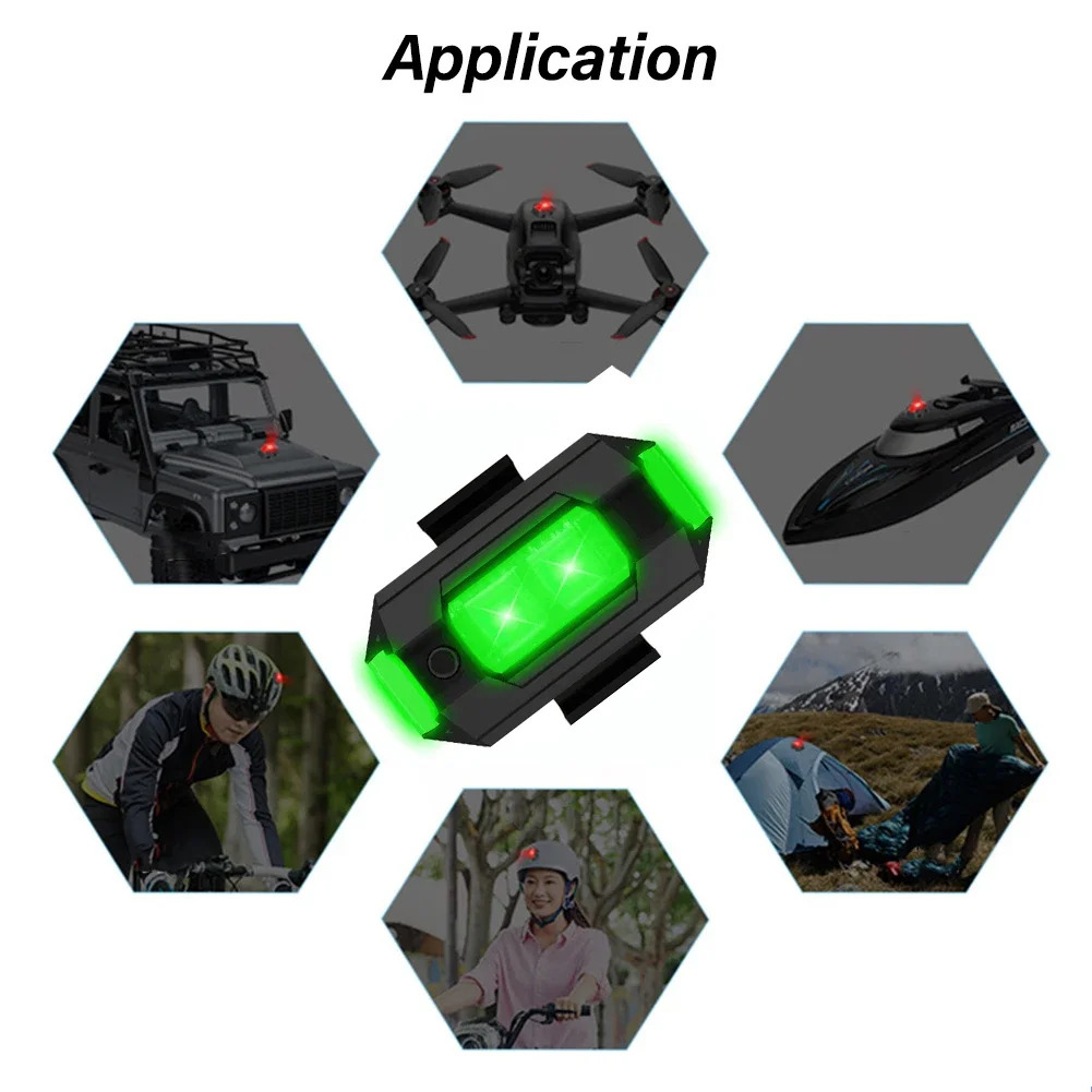 2 buc. Lumină de navigație universală LED pentru croazieră, lumină anti-coliziune în formă de pătrat, lumină LED reîncărcabilă pentru motocicletă, dronă, camion, scuter electric