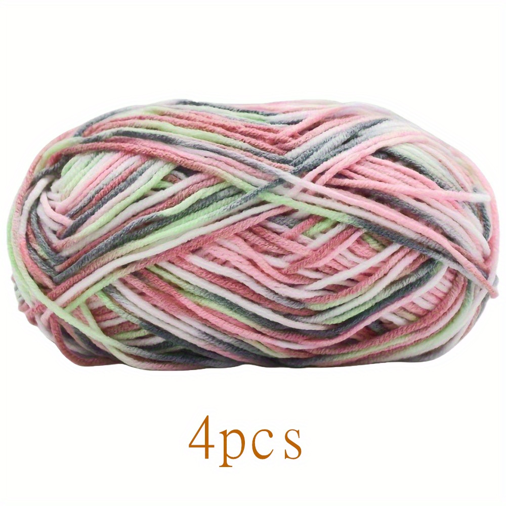 Image of 4pcs Premium Acrylic Yarn Set, 4-ply Multicolor Gradient, 1.76 Oz For Knitting And Crocheting, Versatile For Clothing, Scarves, Shawls, Sweater, Socks And Gloves, And Small Craft Projects, Soft