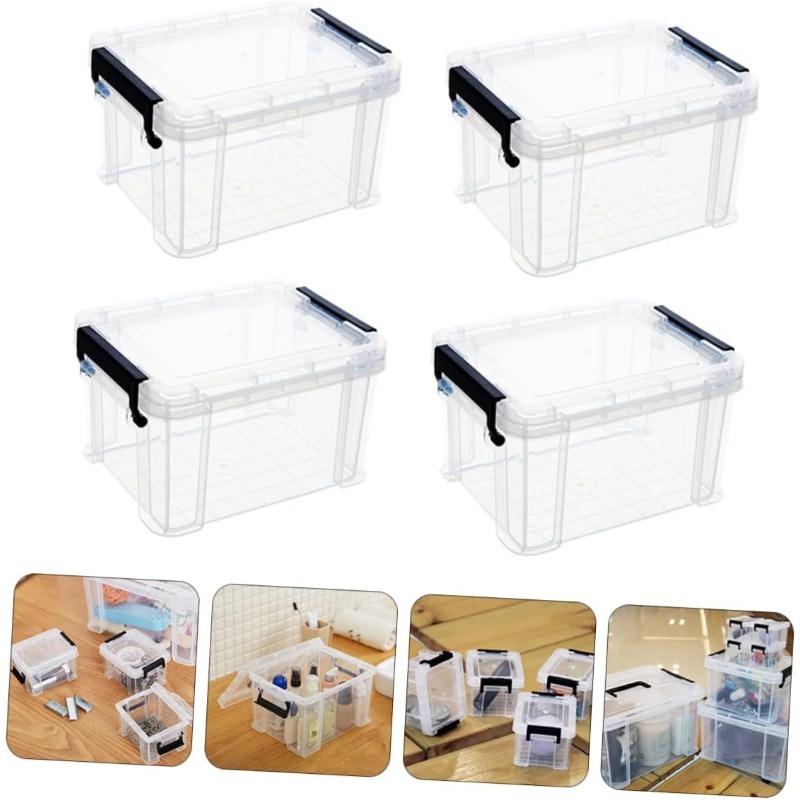 20 Transparent Mini Storage Boxes with Stackable Design