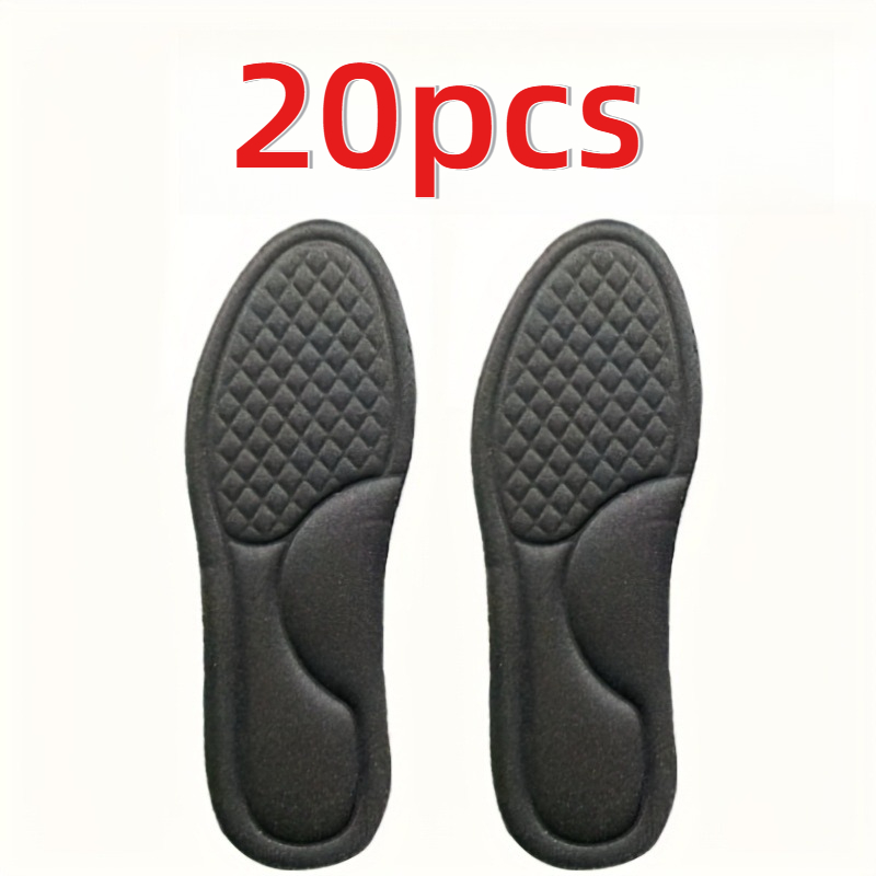 TEMU 20pcs Thickened Athletic Insoles - High-quality Sponge Material, Cushioning And Shock Absorption, Soft Comfortable Air Cushion, Suitable For