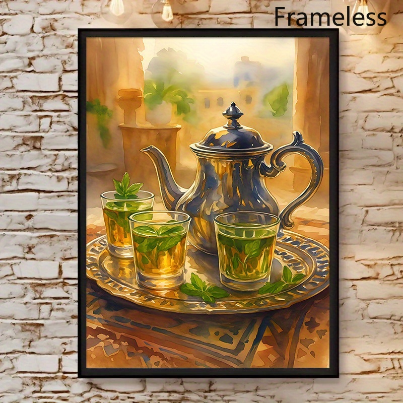 TEMU 2d Flat, 2d Flat, 1pc Moroccan Wall Art, Exotic Dining Vibes, Dining Room Hutch Area Decor, Cultural Posters And Prints, Gift For , Rich Accent,
