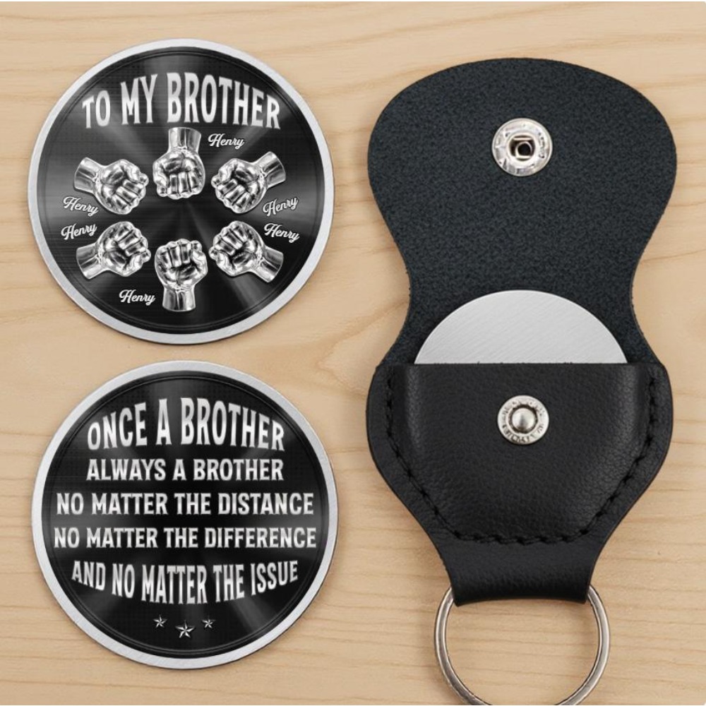TEMU Personalized Stainless Steel Challenge Coin | Custom Engraved Commemorative Coin With Key Chain Protector | Ideal Gift For Birthdays, Father's