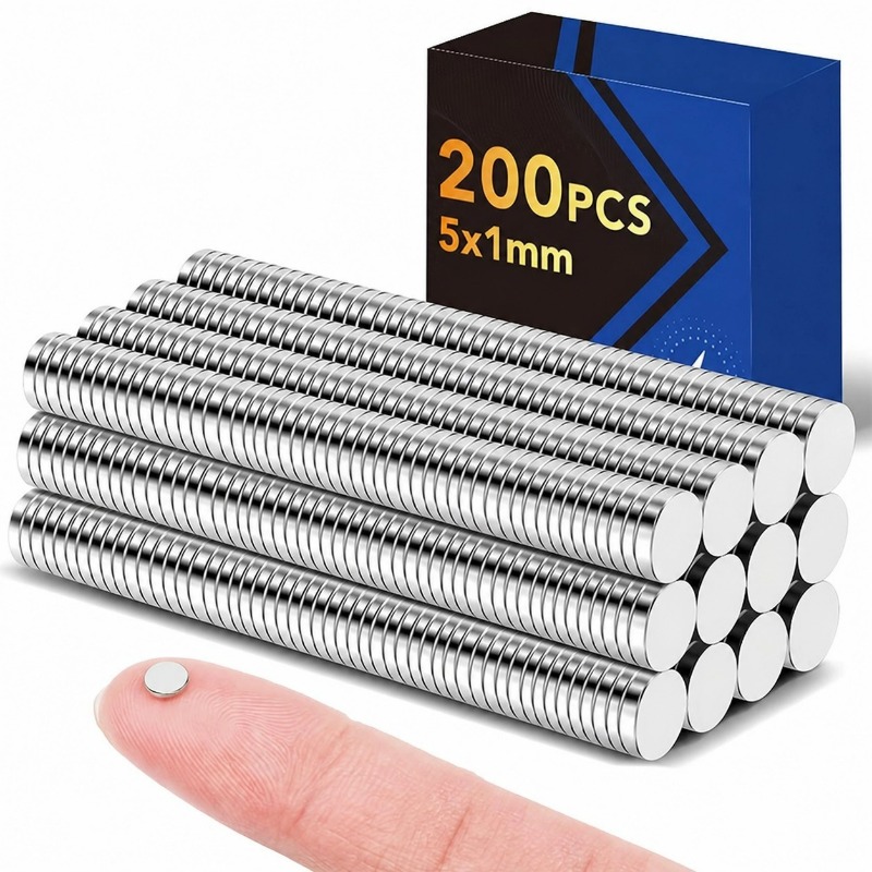 TEMU 200 Imanes Redondos de Mm - Imanes Metálicos para Nevera, Imanes de Refrigerador, Tiras Magnéticas para Puertas y Ventanas, Adecuados para Cajas