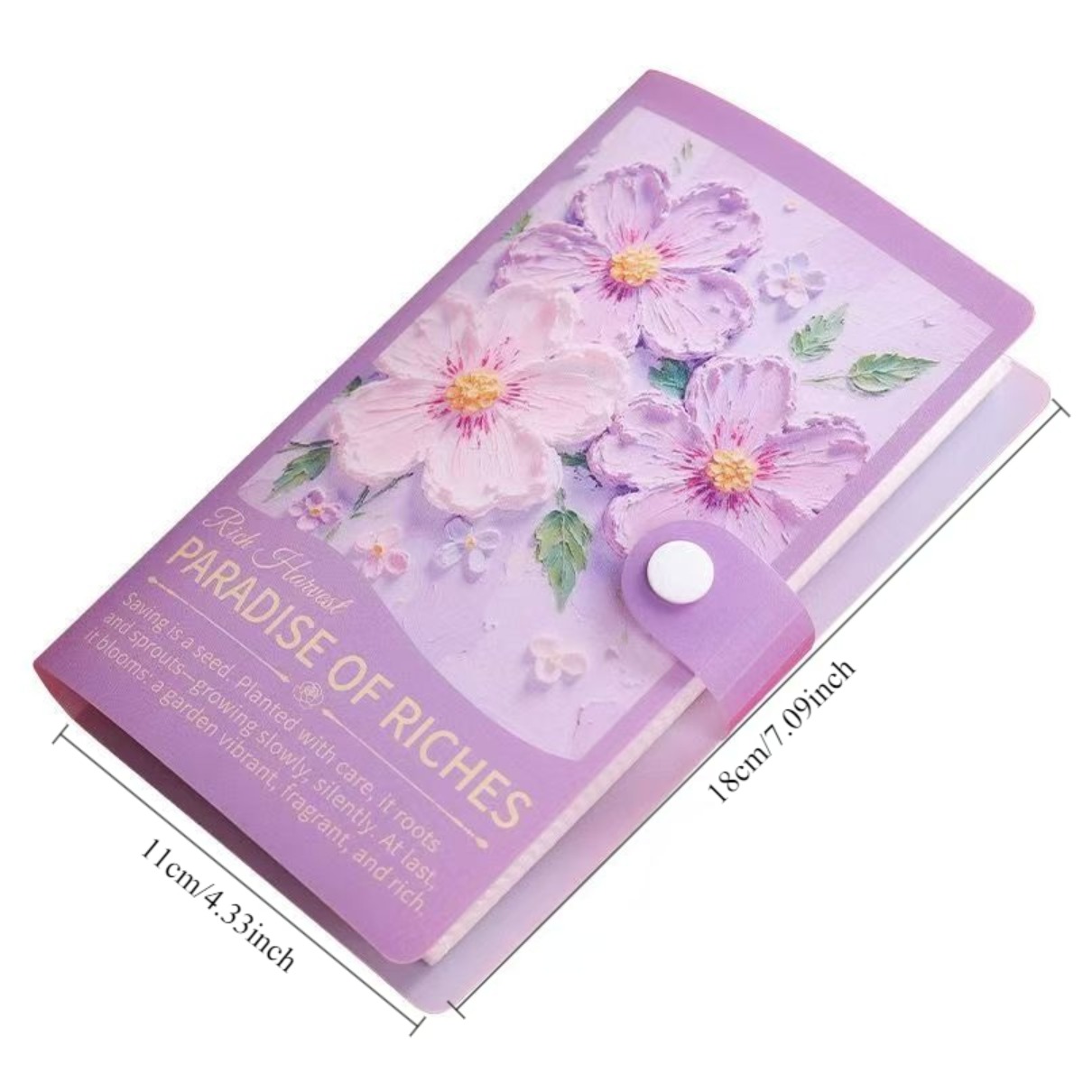 TEMU 1pc A6 Size Oil Painting Style Wallet Clip, Business Card Holder, Card Case, Bill Organizer, Storage Booklet, 50 Sheets, Double-sided Usable