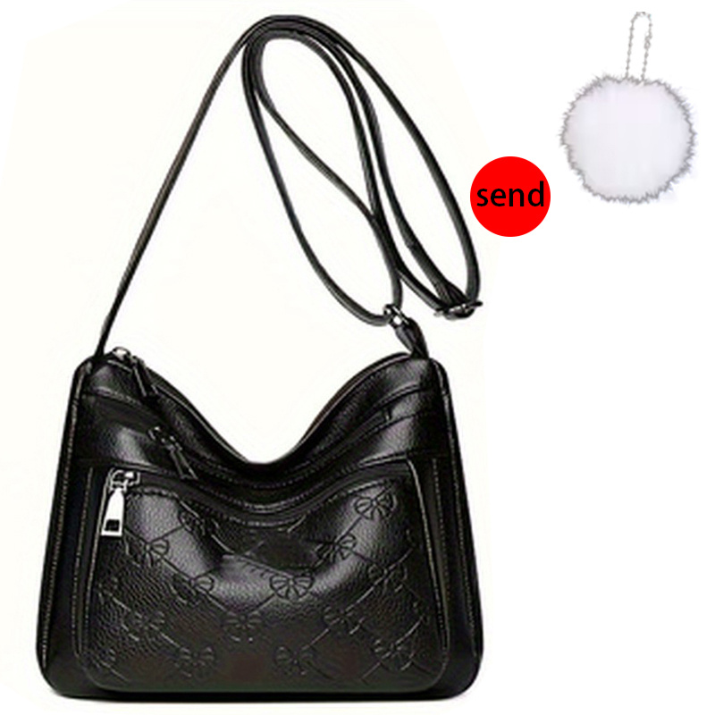 TEMU Women's Crossbody Bag - 2pcs [1 Bag And 1 Pom Pom] Spring/summer Fashionable, Easy, And Elegant, Suitable For Daily Commuting, Travel, Outdoor,