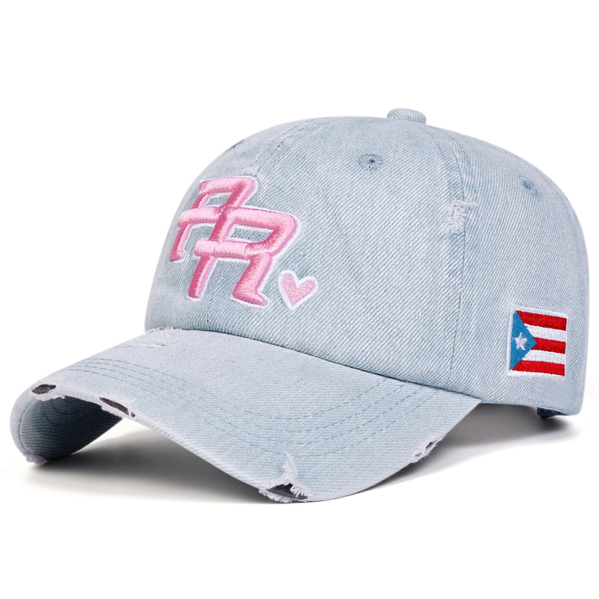 TEMU Men's Pr Embroidered Distressed Washed Baseball Outdoor Adjustable Sunshade Casual Hat Suitable For Spring/autumn Travel Beach Parties