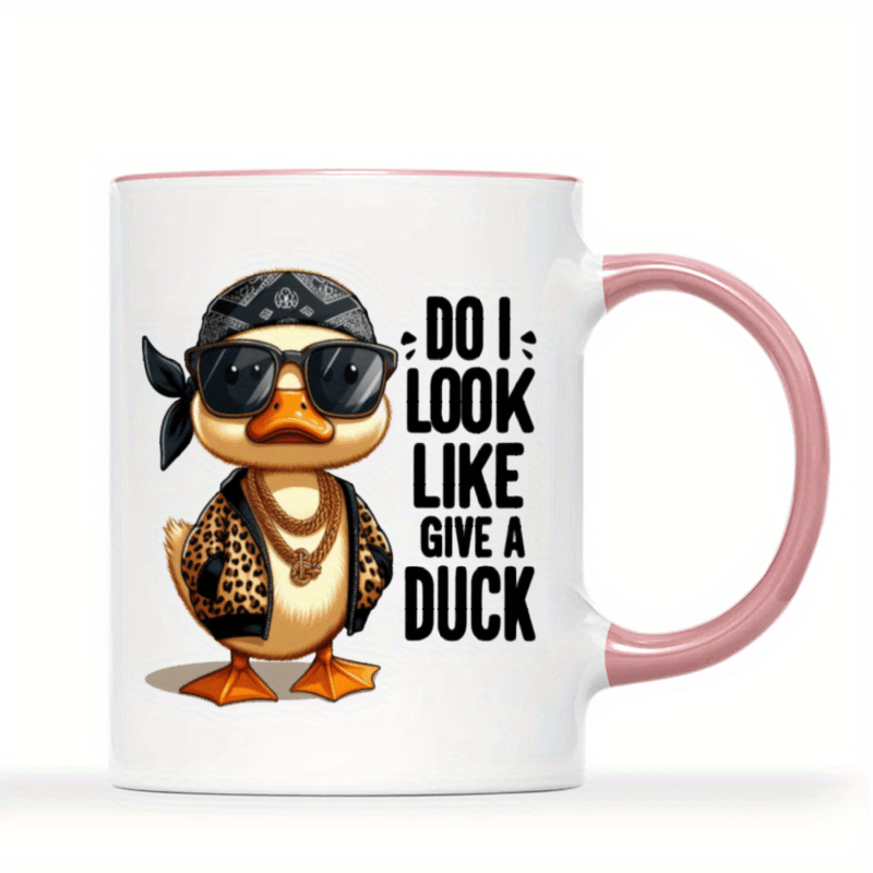 1pc funny do i   i give a duck mug 11oz ceramic coffee cup with cool   insulated machine washable perfect humor gift for   ideal for home office use coffee bar accessories details 5