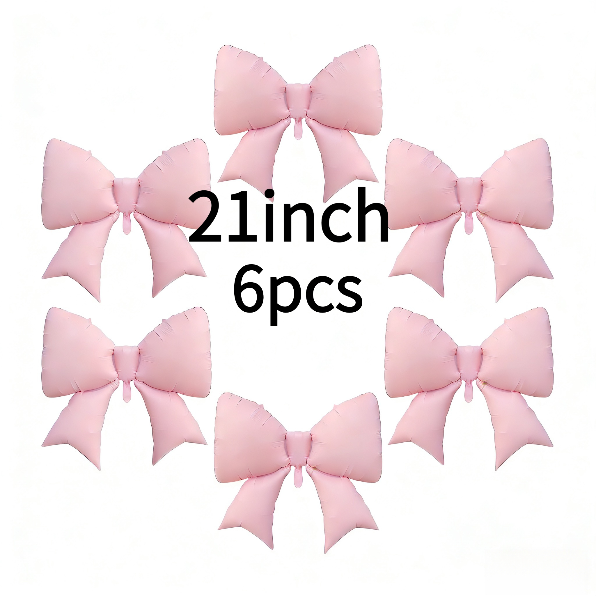 6pcs Giant 21inch Pink Bow Balloons- Party Decorations Kit For Birthday, Bachelorette, Bridal& Wedding Anniversary Celebrations| Women' Supplies