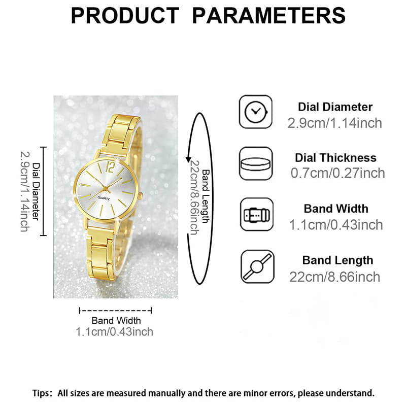 1pc Women's Fashion Elegant Round Dial Leather Quartz Watch and 1pc Jewelry - The Perfect Gift for Her