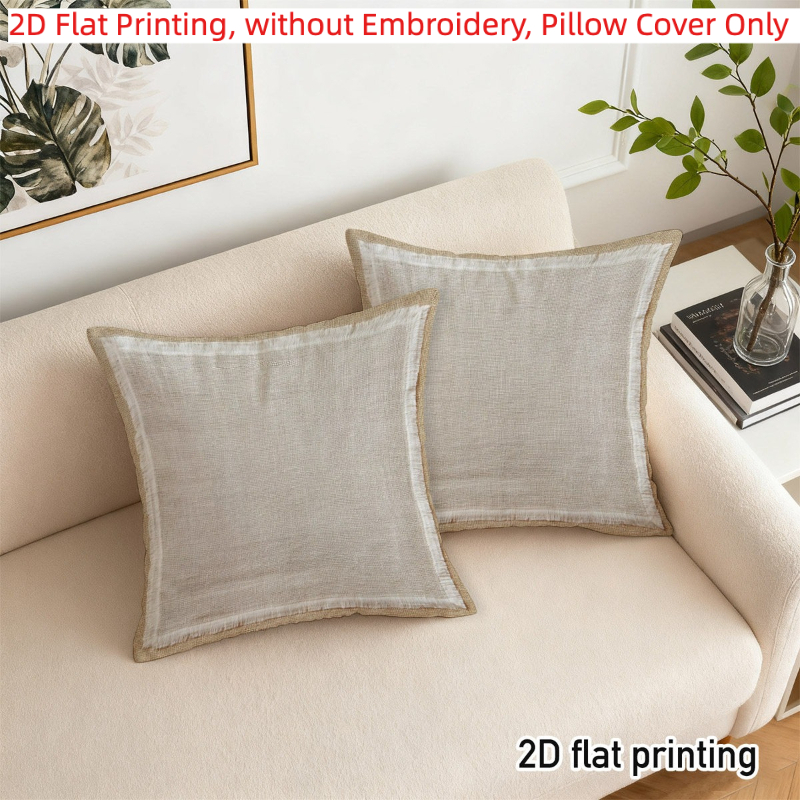 TEMU 2d Flat Printing, 2pcs, Plain Minimalist Pillow Cover, Solid Color, Double-sided Printing Single-sided Printing, Without Embroidery, Pillow
