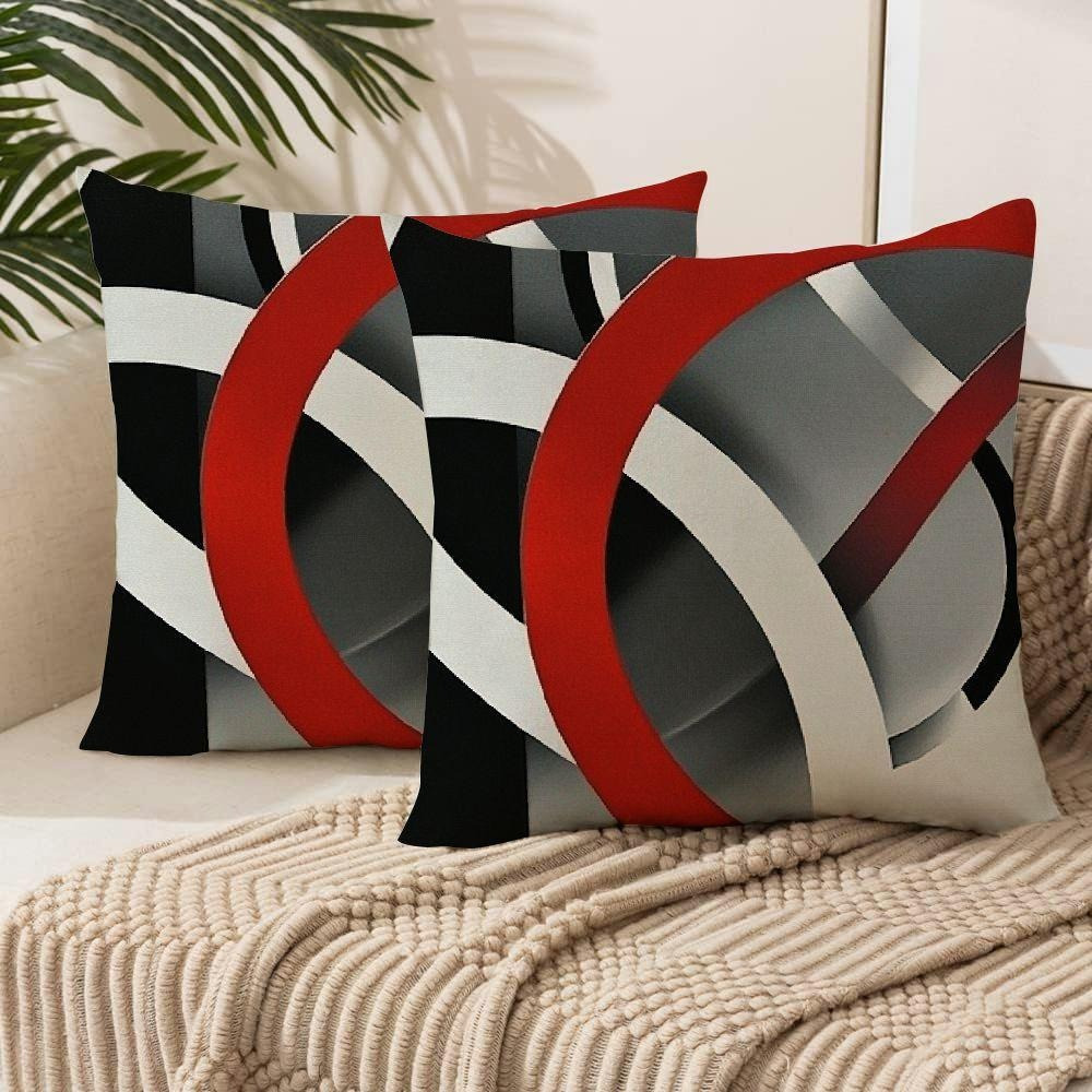 home decorative cushion cover modern red white striped Temu