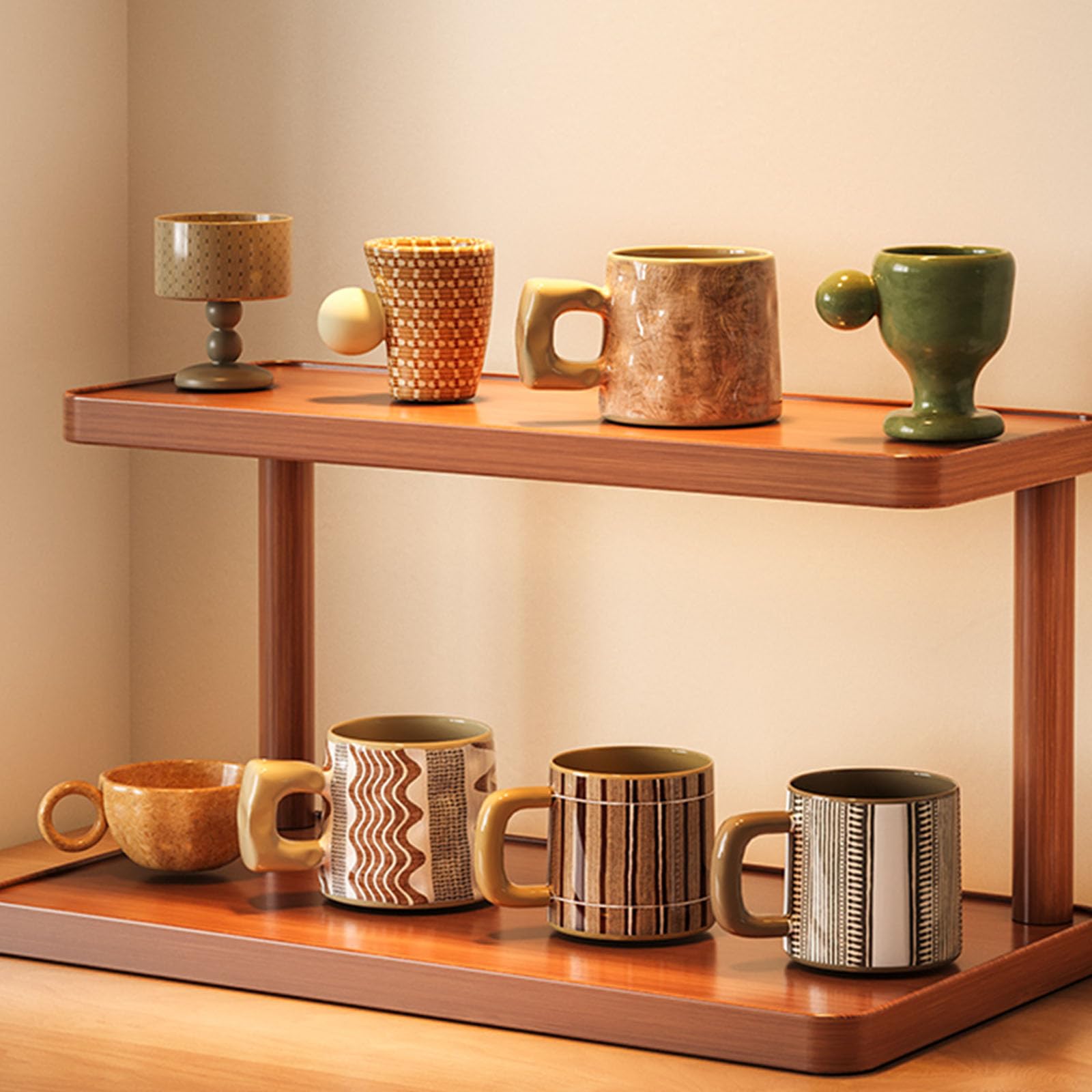 3-tier Storage Shelving Unit, Structure Items , Perfect For Storage And Decorative Display In Bedroom, Living Room, And Dining Room, Utility Racks