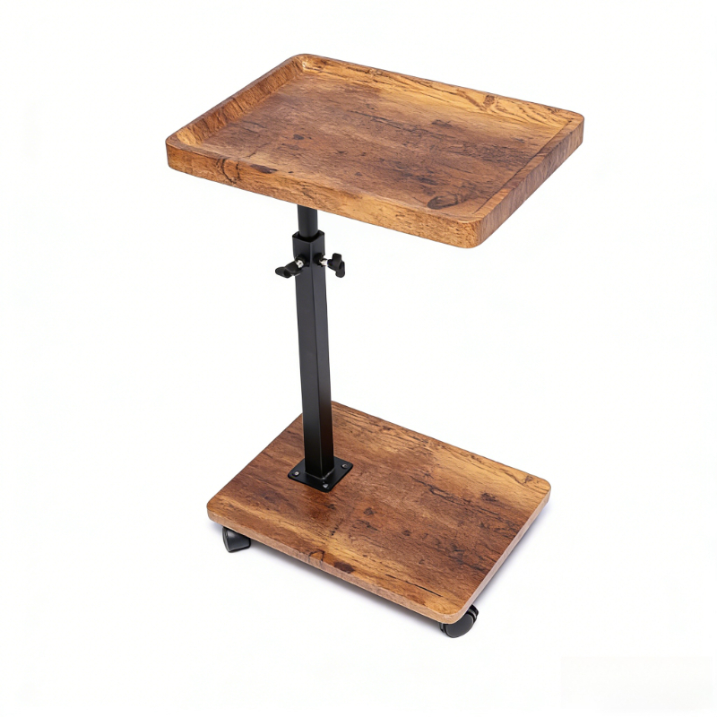 TEMU Adjustable Swivel Side Unit Featuring 360 Rotation And Locking Casters Designed With 2 Tiers And Adjustable Height 45 80cm Suitable For Living